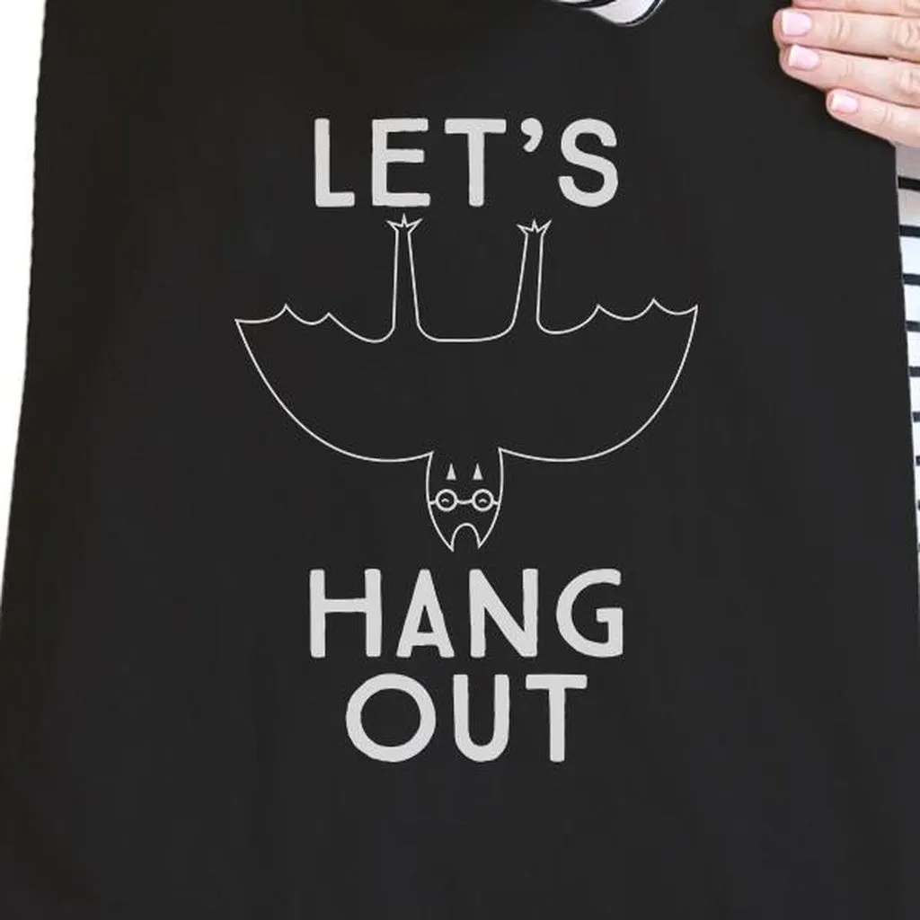 Let's Hang Out Bat Black Canvas Bags