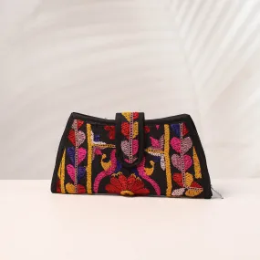 Multicolor - Handcrafted Kutch Embroidery Cotton Clutch / Wallet