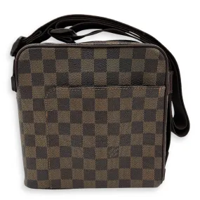 Olav Crossbody Bag PM Damier Ebene in Coated Canvas, Gold hardware