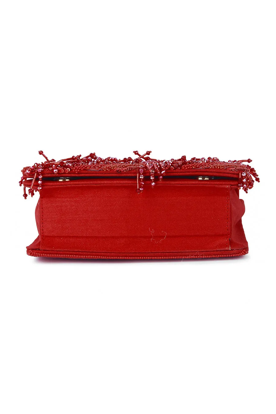 Red Riwaayat Hand-Embroidered Clutch