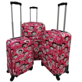 Rolling Suitcase Set Betty Faces Suitcase Set of 3/ 4 wheel rolling suitcases