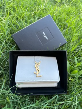 SAINT LAURENT YSL Compact Trifold Wallet on Adjustable Chain