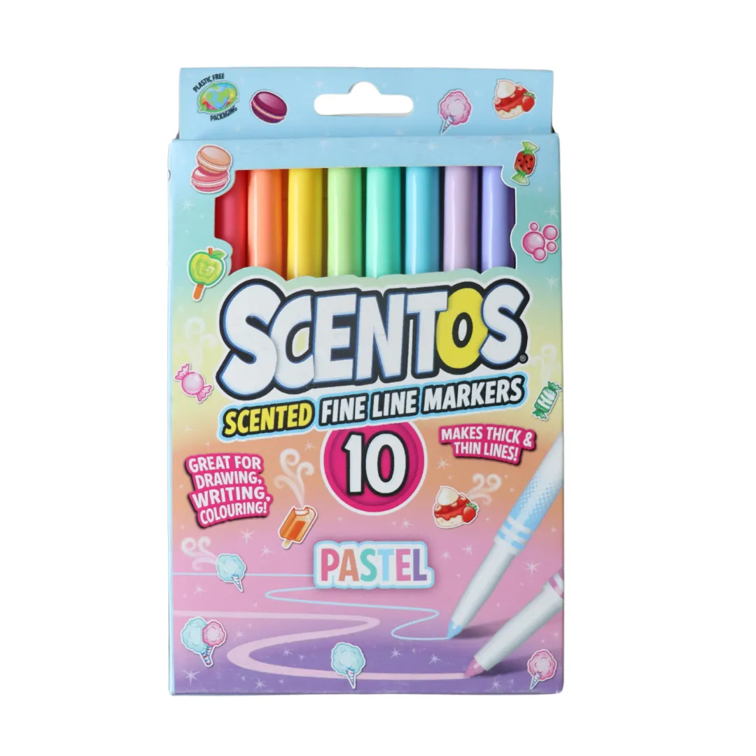 Scented Pastel Color Fine Line Markers - Pack Of 10