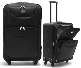 SET OF 2 (24" 20") 4 Wheel Suitcase - Black