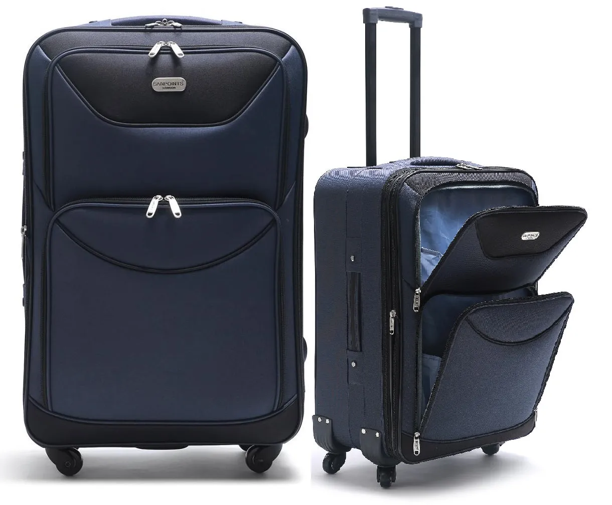 SET OF 2 (24" 20") 4 Wheel Suitcase - Navy