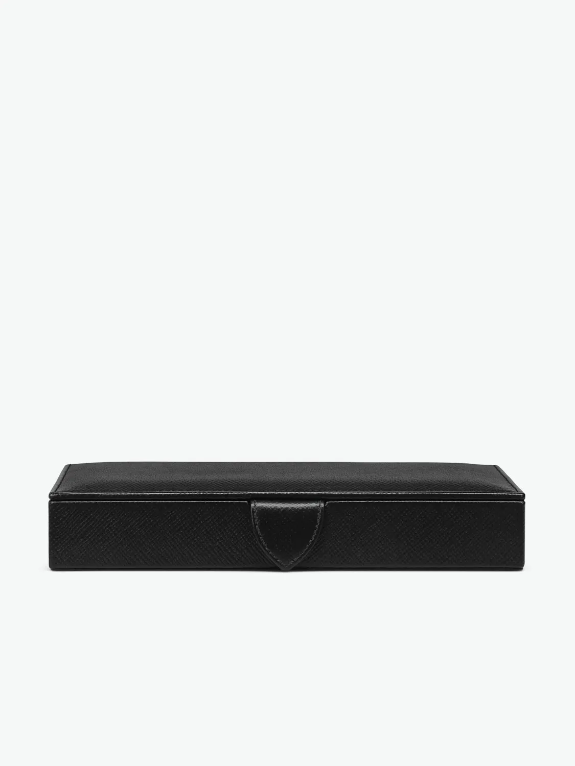 Smythson Leather Cufflink Box Black