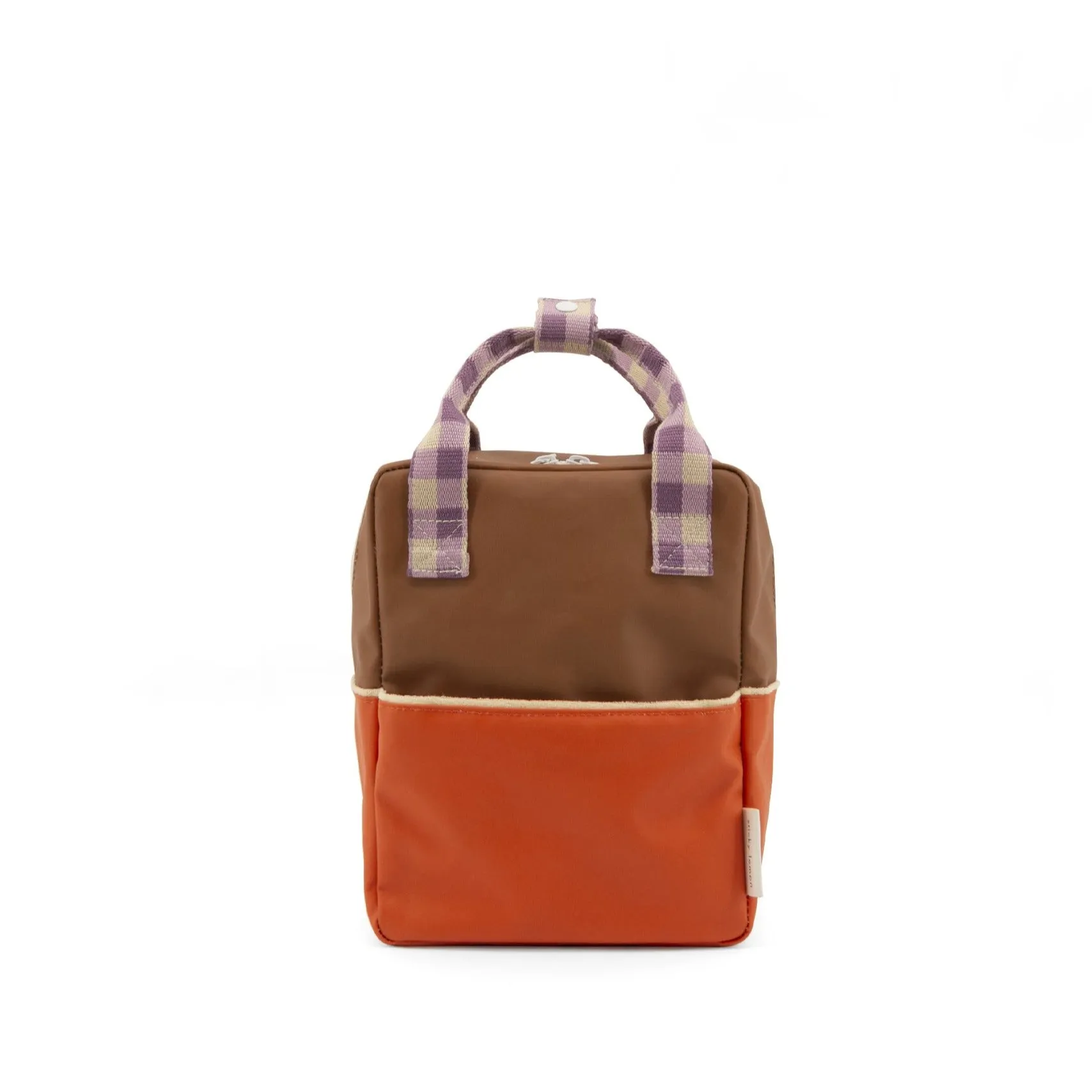 Sticky Lemon Colourblocking Small Backpack, Orange Juice/Plum Purple/Schoolbus Brown