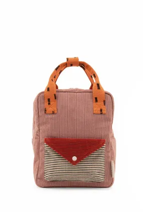 Sticky Lemon Corduroy Collection Envelope Small Backpack, Dusty Pink/Marmalade/Carrot Orange