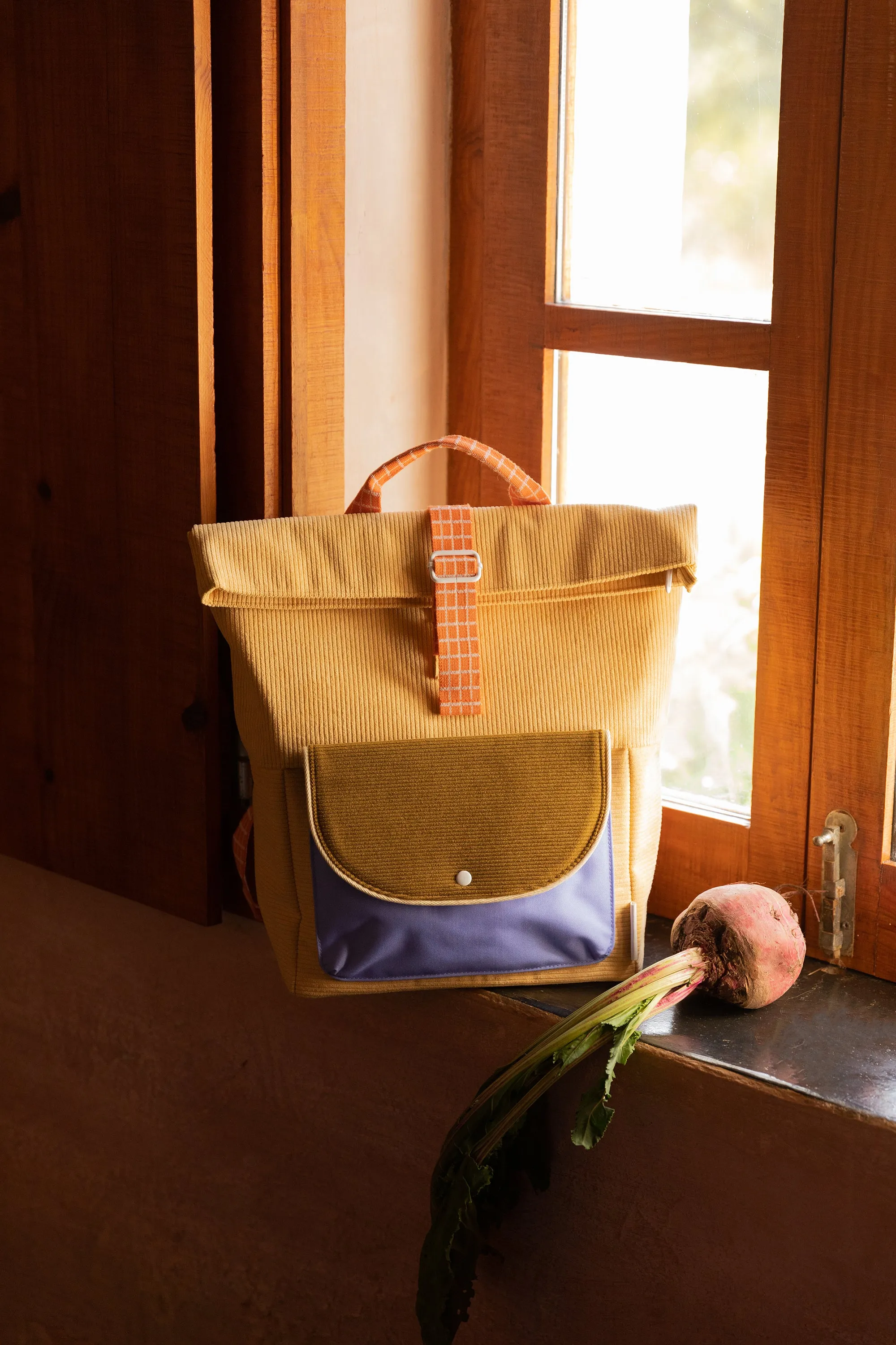 Sticky Lemon Farmhouse Corduroy Large Backpack, Pear Jam