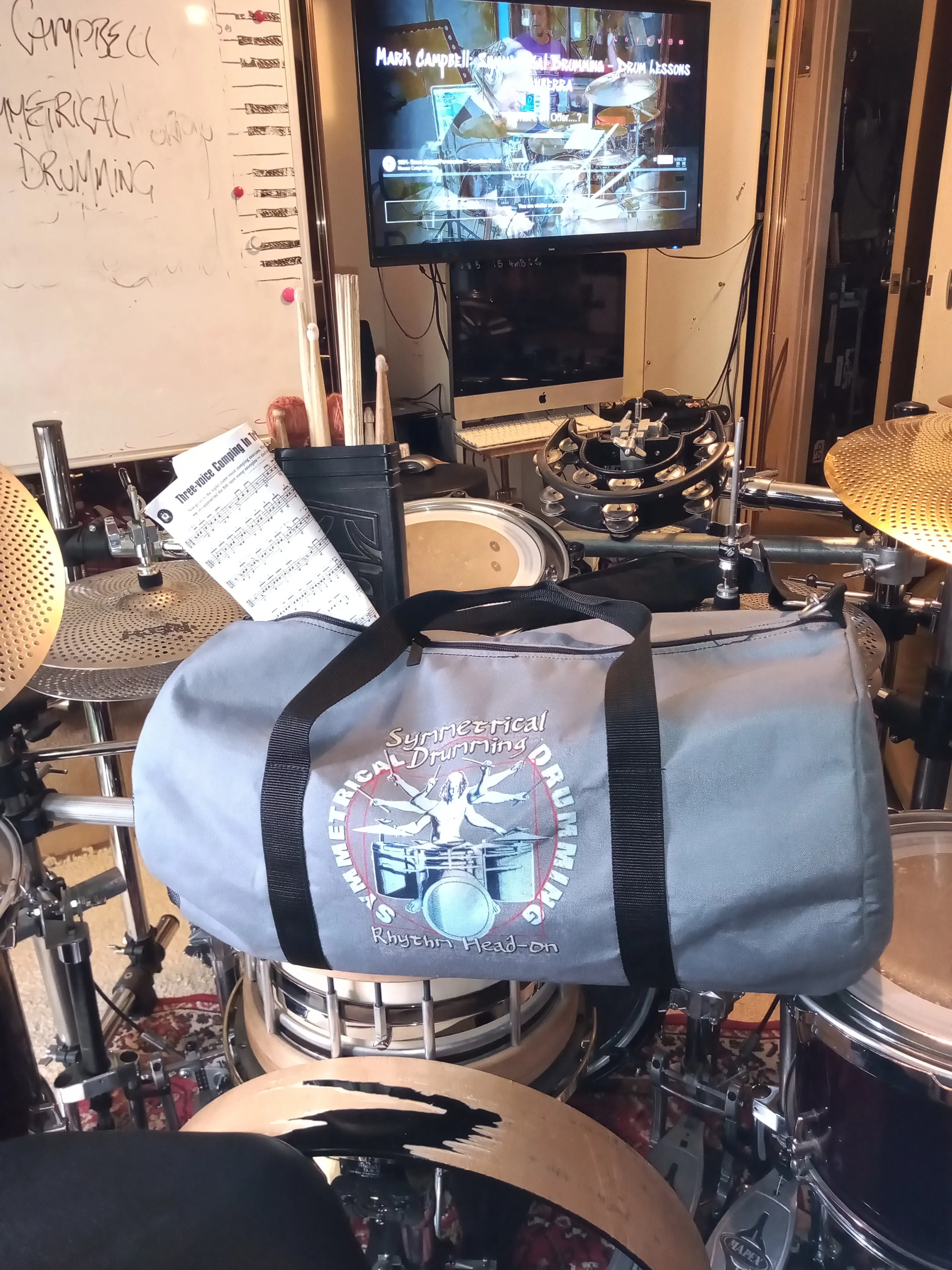 Symmetrical Drumming V3 - Duffel Bag (Grey)