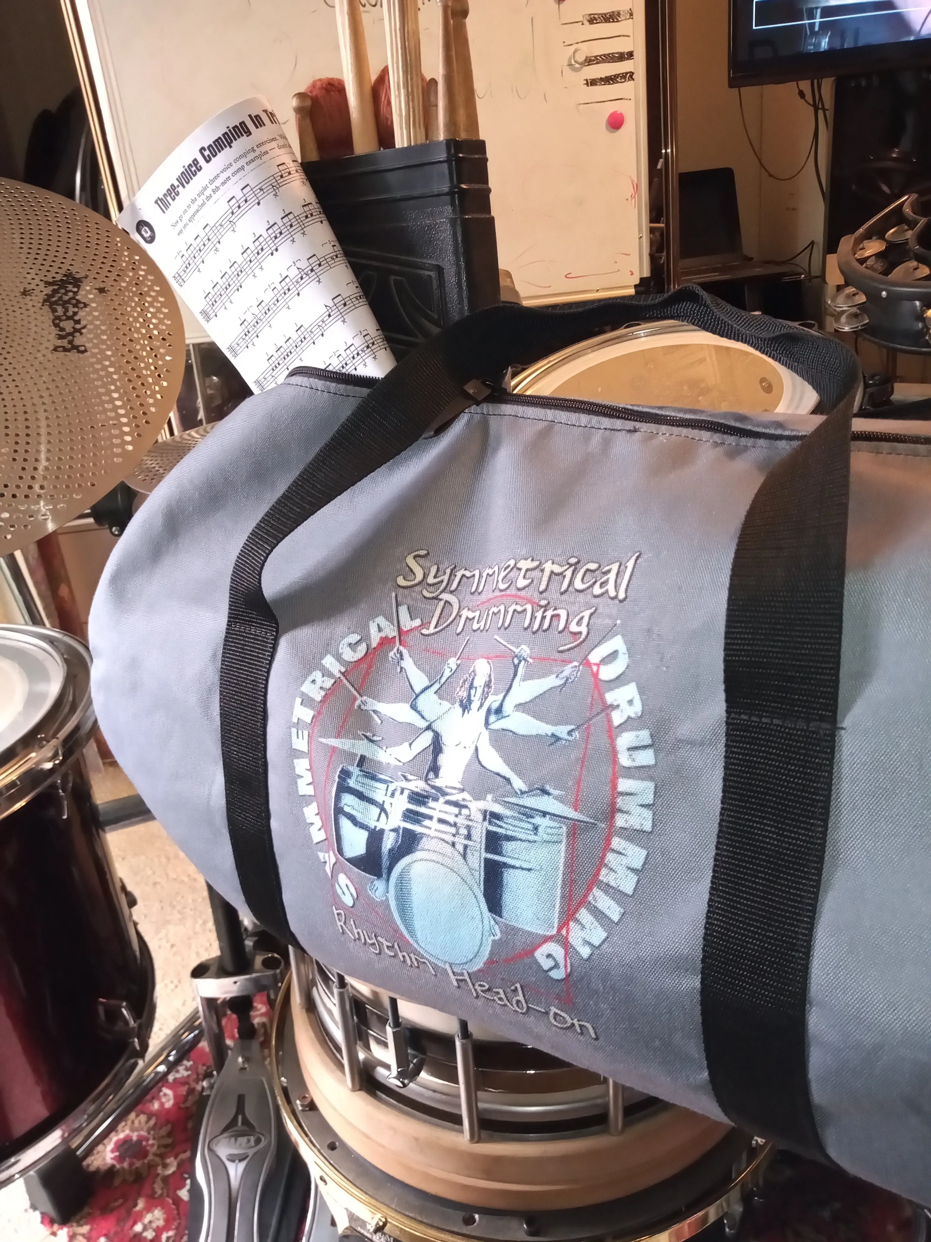 Symmetrical Drumming V3 - Duffel Bag (Grey)