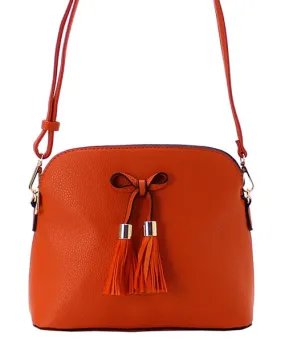 Tassel Bow Accent 3-Compartment Crossbody