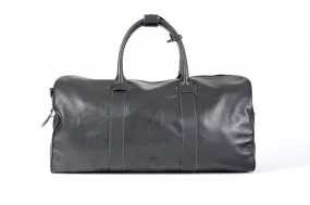 The Torino Calf Leather Overnight Contemporary Duffel - Shark Grey