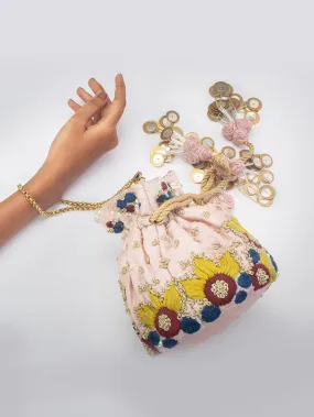 Threads and Knots Pink Potli Bag