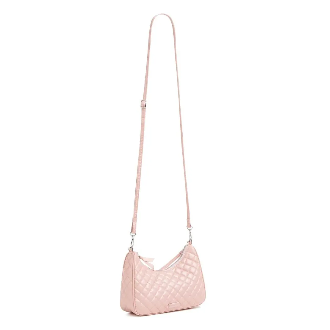 Vera Bradley Frannie Mini Crescent Crossbody- Rose Quartz