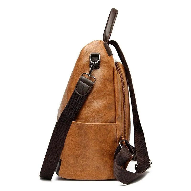 Vintage Leather Travel Backpack