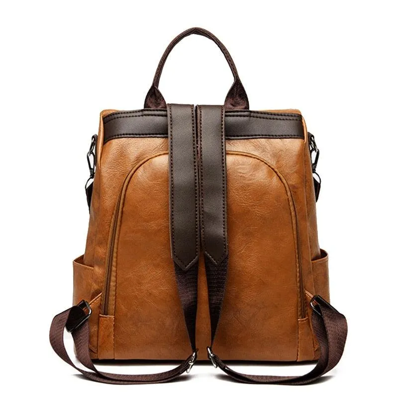 Vintage Leather Travel Backpack