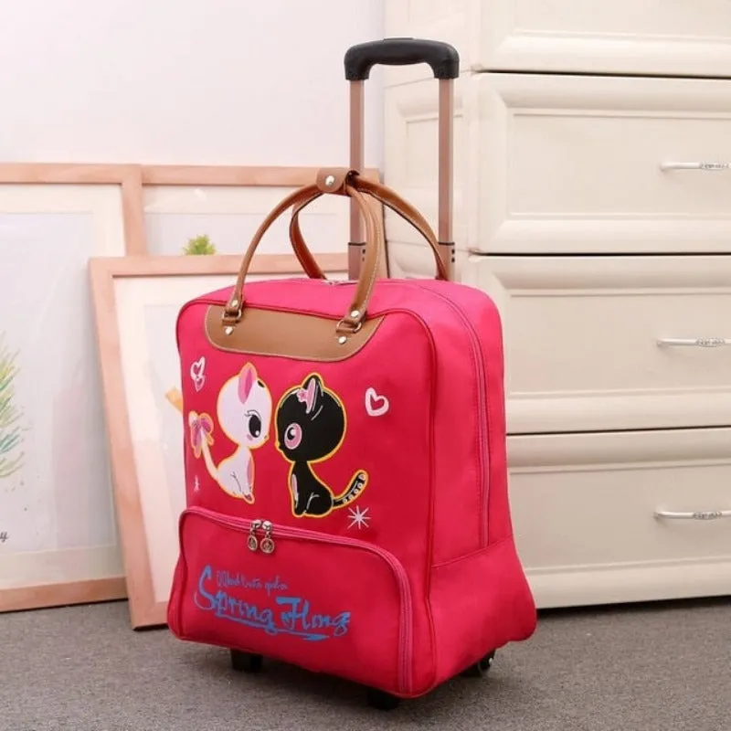 Waterproof High Capacity Travel Bag Thick Style Rolling Suitcase Trolley With Wheels